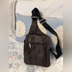 Genuine Leather Travelon crossbody bag.